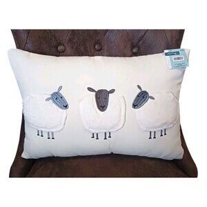 NEW Hobby Lobby Sherpa Sheep Lumbar Throw Pillow Rectangular Farmhouse Décor